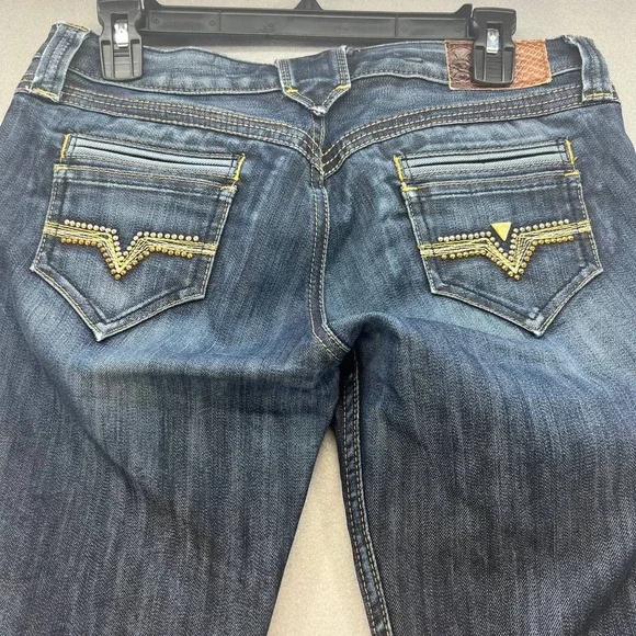 Guess Premium Women's Bootcut Embellished Denim Jeans Size 27 Low Rise - Picture 11 of 16